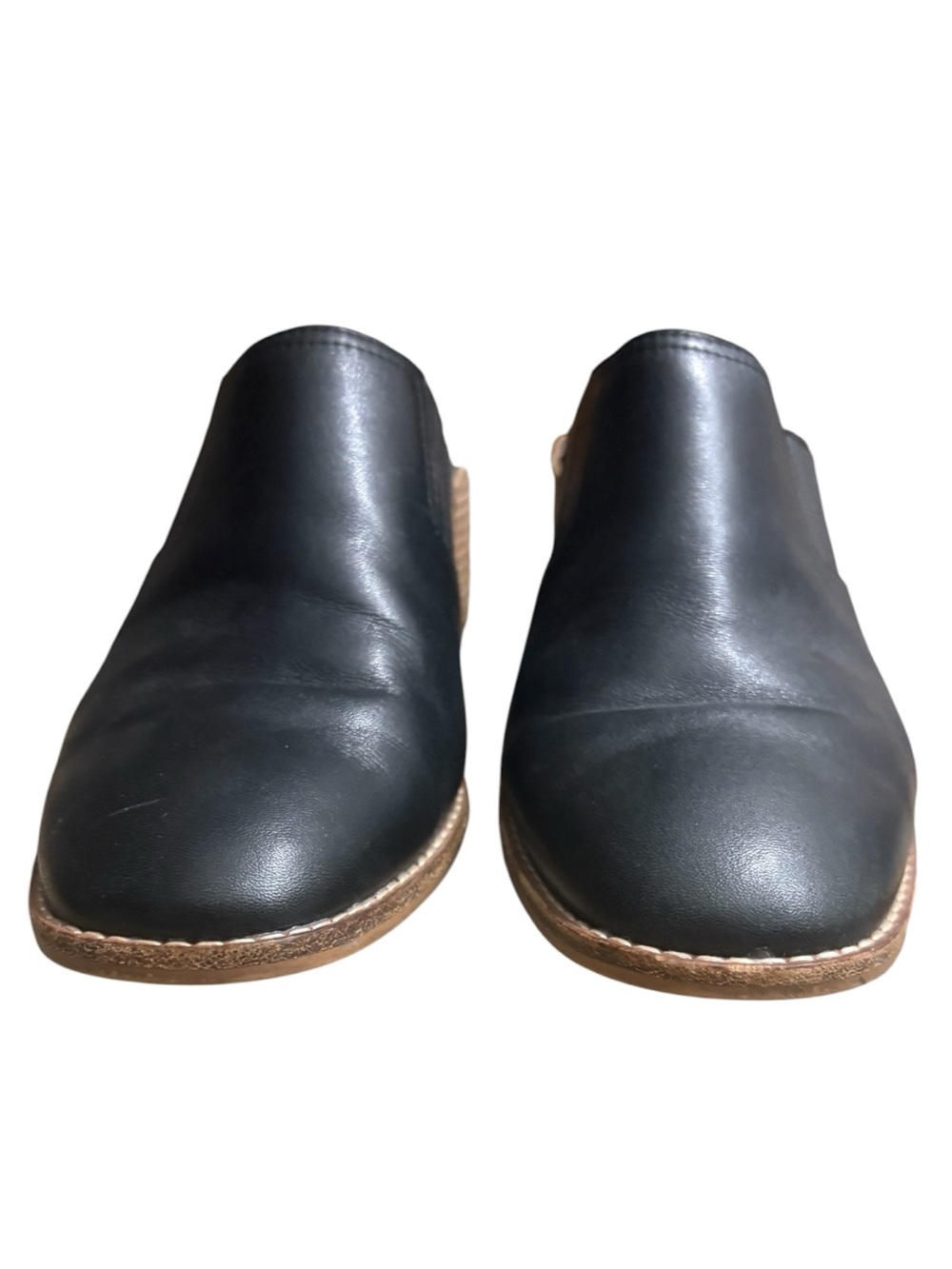 MADEWELL “The Carey Mules” Black Leather Slip-On Block Heel Mules Size 10 -- YES - Picture 7 of 13